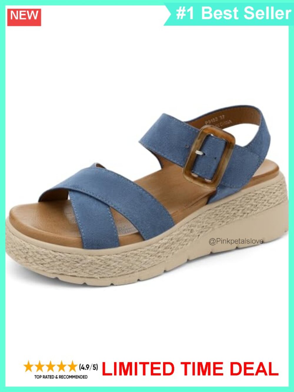Platform Sandals Low Wedge Espadrille Orthopedic Arch Support